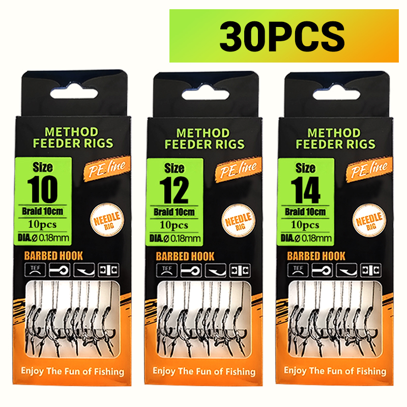 Fishing Hook Assortment - Equipamentos de pesca de carpa pré-amarrados,