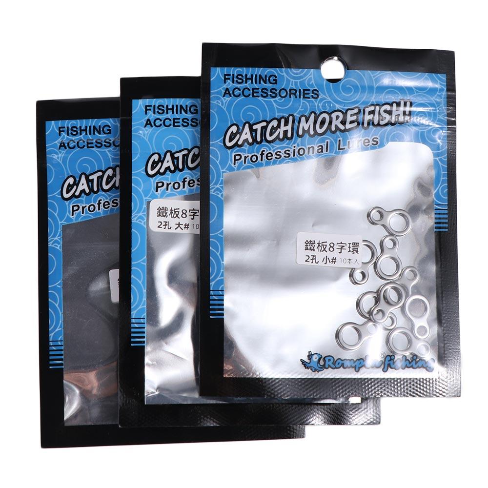 Fishing Hook Jig - 10 Peças Anéis Sólidos de Aço