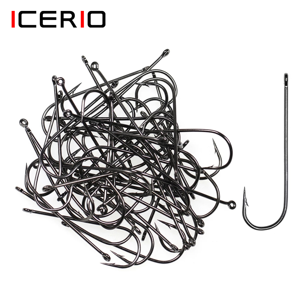 Fishing Hook Barbless - ICERIO 100PCS 16 # - 3/0