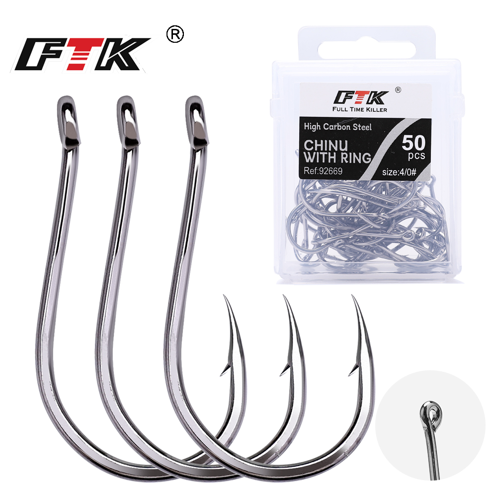 Fishing Hook Circle - FTK-Japão Alto Aço Carbono Único Worm