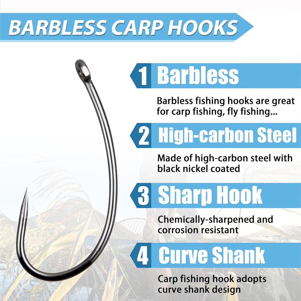 Barbless Fishing Hooks Kit, Sh - Fishing Hook Barbless avaliação e preço