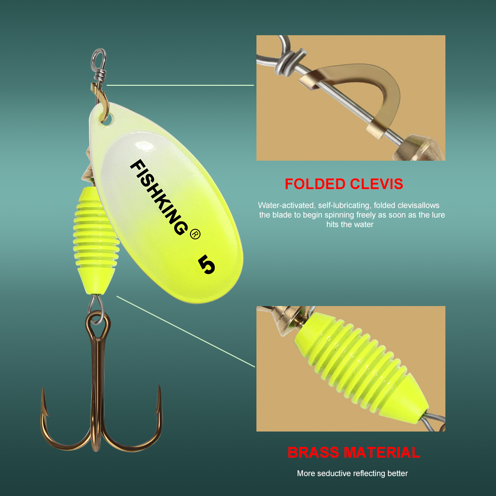 Metal Spinner Bait Fishing Lur - Fishing Hook Treble avaliação e preço