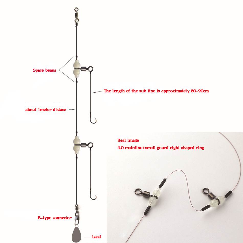 Mnft 100 pçs luminoso 3 vias d - Fishing Hook Size avaliação e preço