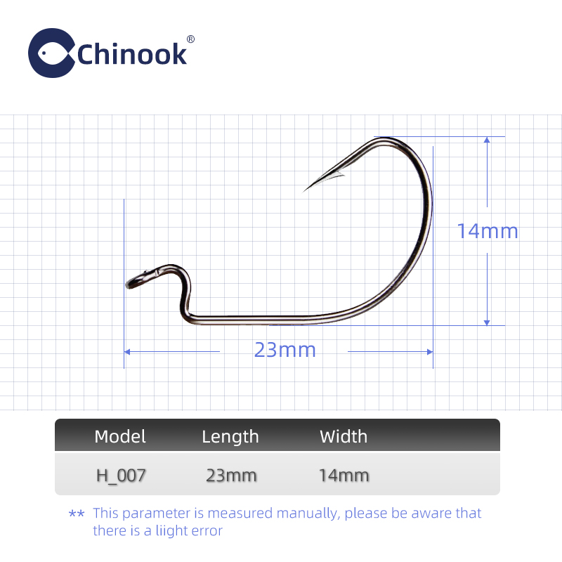 Chinook 20 pçs worm largo texa - Fishing Hook Barbless avaliação e preço