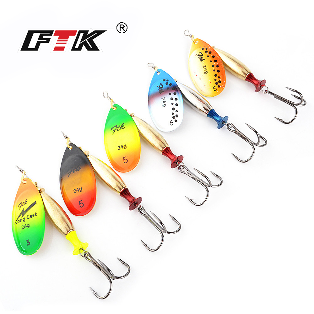 Ftk 18g 24g isca giratória col - Fishing Hook Treble avaliação e preço