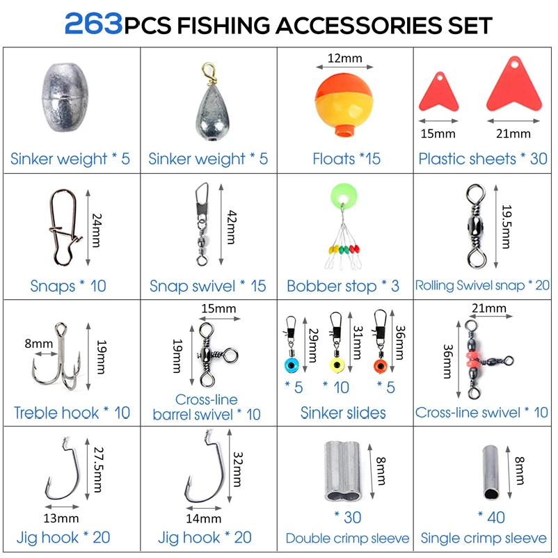 263 pçs conjunto de acessórios - Fishing Hook Jig avaliação e preço
