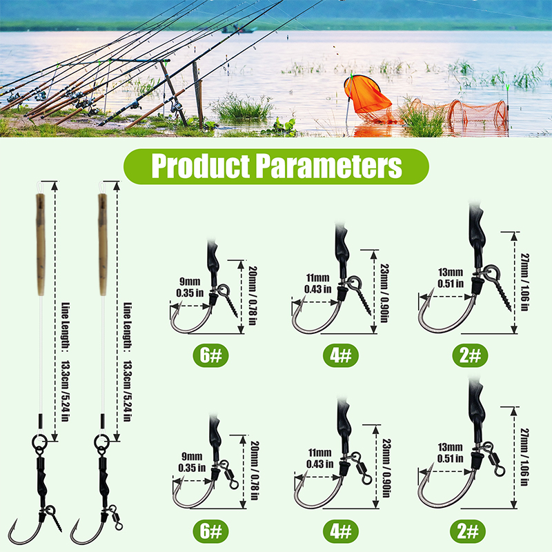 6 peças/10 peças ronnie rig 3  - Fishing Hook Assortment avaliação e preço